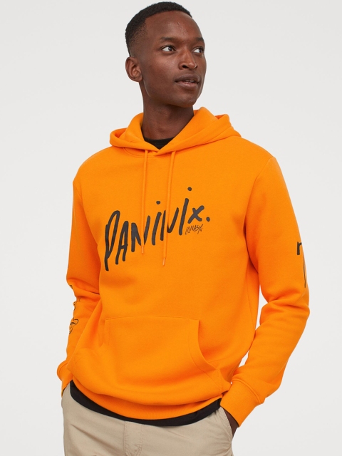 

H&M Orange Printed Hoodie