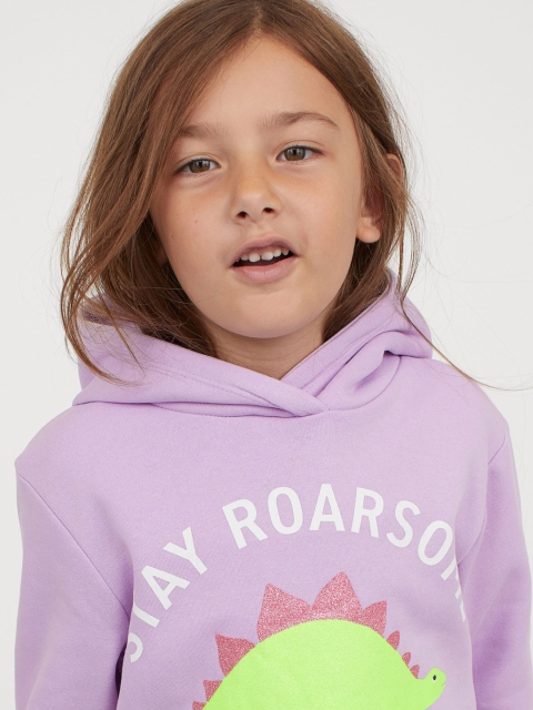 

H&M Girls Purple Motif-Detail Hoodie