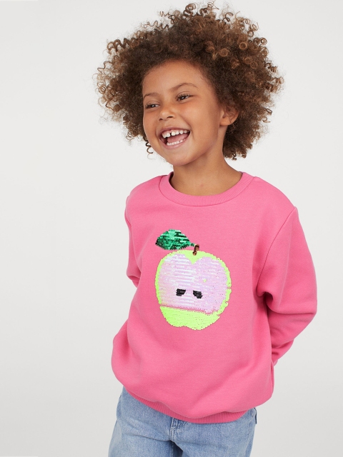

H&M Girls Pink Embellished Sweatshirt