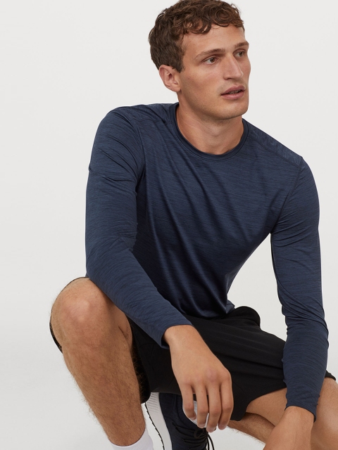 

H&M Men Navy Blue Sports Top