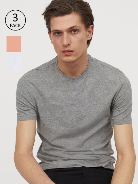 

H&M Men 3-Pack T-Shirts Slim Fit, White