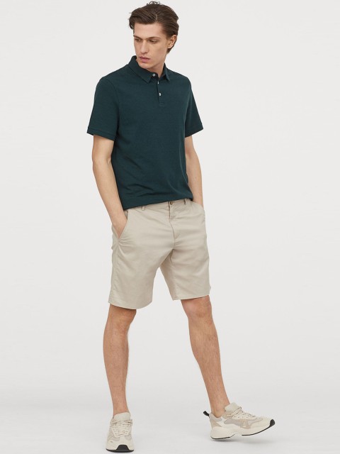 

H&M Men Green Polo Shirt Slim Fit