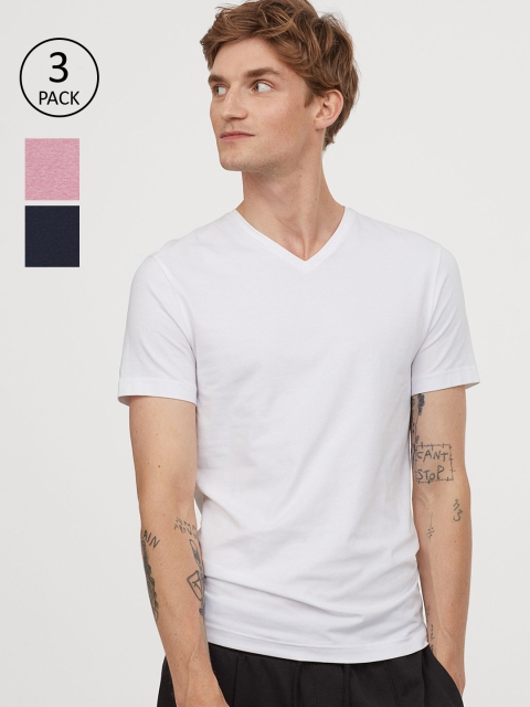 

H&M Men 3-Pack T-Shirts Slim Fit, White