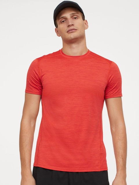 

H&M Men Orange Sports Top Slim Fit