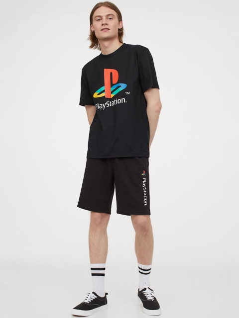 

H&M Men Black Printed T-shirt