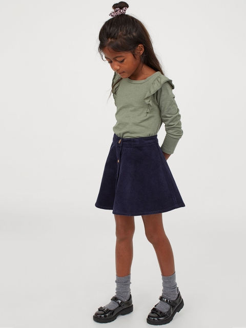 

H&M Girls Blue Flared Corduroy Skirt