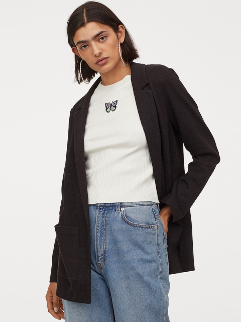 

H&M Women Black Jersey Jacket