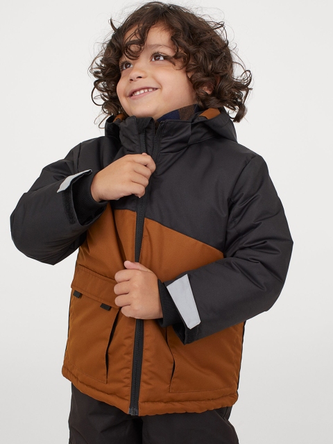 

H&M Girls Brown & Black Water-Repellent Padded Jacket