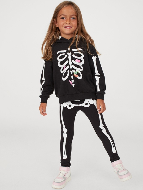 

H&M Girls Black & White 2-Piece Skeleton Set