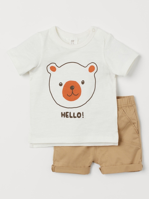 

H&M Boys 2-Piece Cotton Set, White