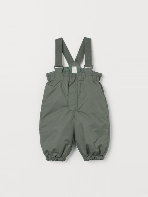 

H&M Kids Green Solid Outdoor Trousers With Braces