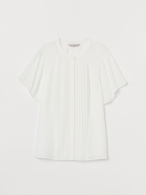 

H&M Women White Pin-Tuck Blouse