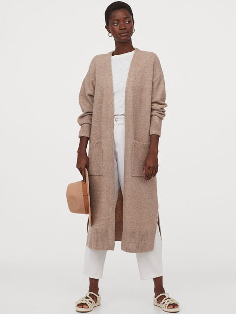 

H&M Women Beige Long Cardigan