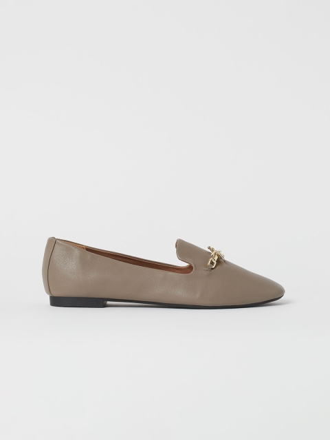 

H&M Women Beige Metal Buckle Ballet Pumps