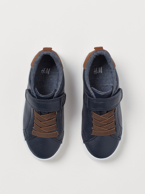 

H&M Boys Navy Blue & Brown Colourblocked Trainers