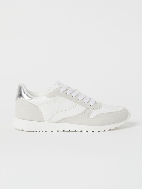 

H&M Women White & Grey Colourblocked Trainers