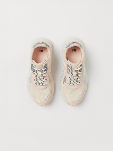 

H&M Girls Beige & Pink Colourblocked Trainers