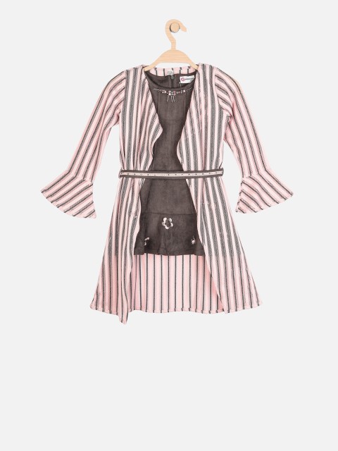 

Peppermint Girls Grey Striped Shirt Dress