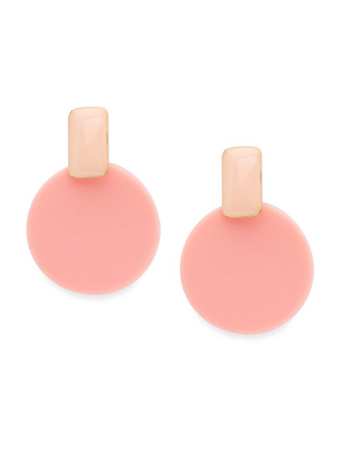 

Globus Pink Gold Plated Enamelled Circular Drop Earrings