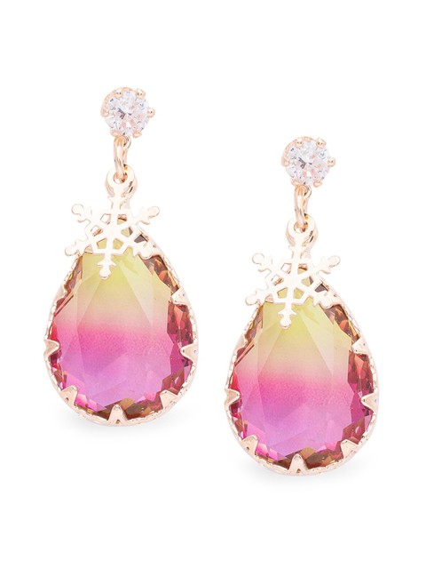 

Globus Rose Gold & Pink Teardrop Shaped Drop Earrings