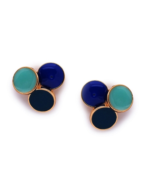 

Globus Gold-Plated & Teal Blue Geometric Studs