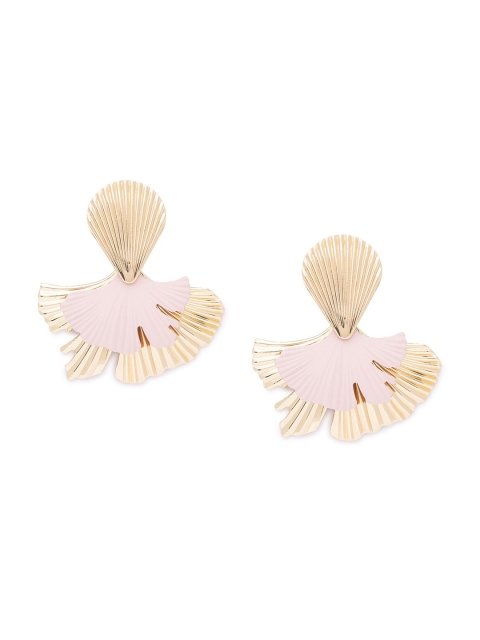 

Globus Gold-Plated & Taupe Contemporary Drop Earrings