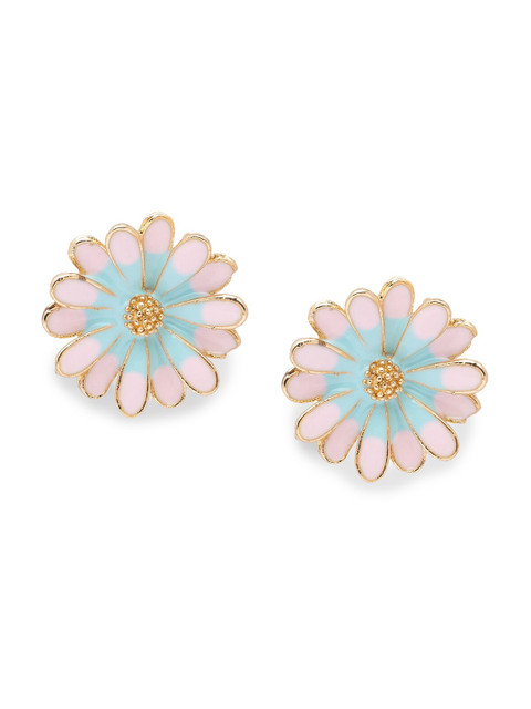 

Globus Rose Gold-Plated & Pink Floral Studs