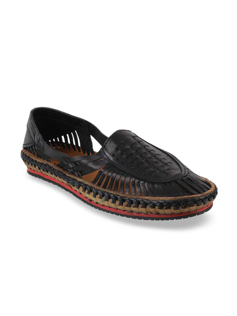 

Mochi Men Black Leather Laser Cut Mojaris