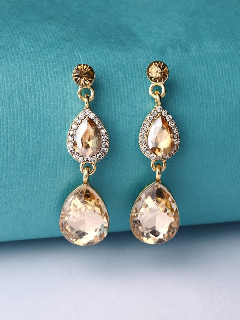 

TOKYO TALKIES X rubans FASHION ACCESSORIES Gold Teardrop Shaped Drop Earrings