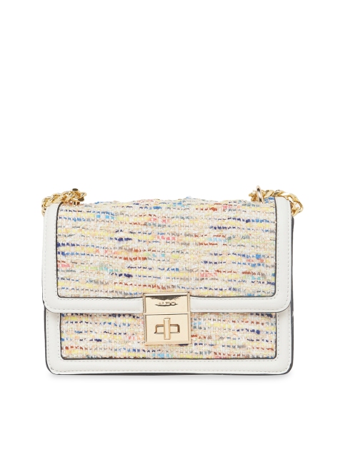 

ALDO Beige & White Embellished Sling Bag