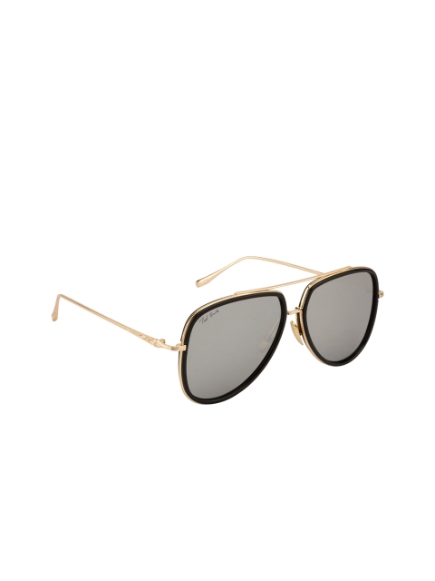 

Ted Smith Unisex Aviator Sunglasses TS-NC-888/S_BLK/SIL, Silver