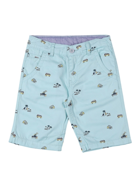 

Pantaloons Junior Boys Blue Printed Regular Fit Regular Shorts