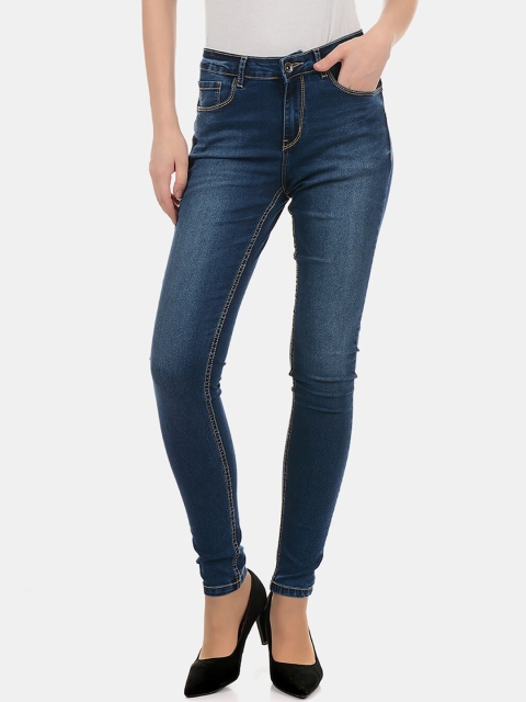 

Carrera Women Blue Skinny Fit Mid-Rise Clean Look Jeans