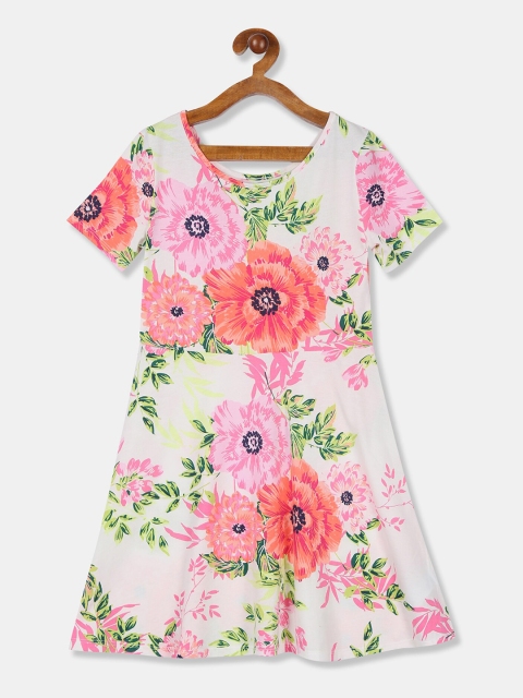 

The Childrens Place Girls White Printed A-Line Dress