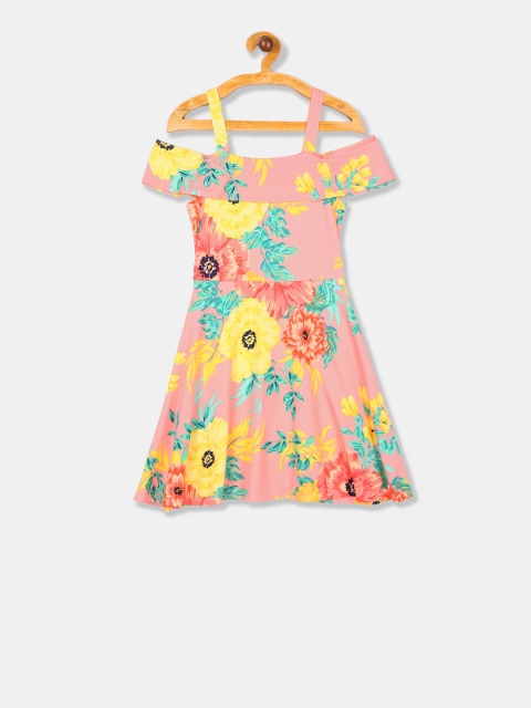 

The Childrens Place Girls Pink Printed A-Line Dress