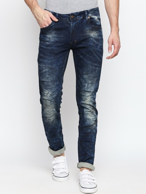 

Rex Straut Jeans Men Blue Slim Fit Mid-Rise Clean Look Stretchable Jeans