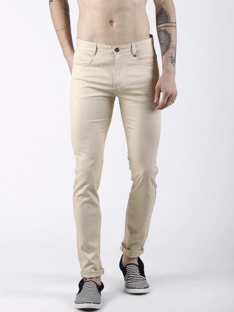 

Rex Straut Jeans Men Beige Slim Fit Mid-Rise Clean Look Stretchable Jeans