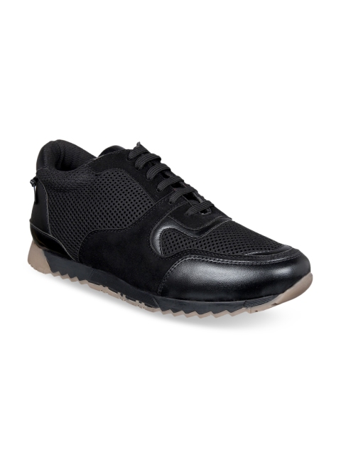 

Aditi Wasan Men Black Vegan-Leather Solid Sneakers