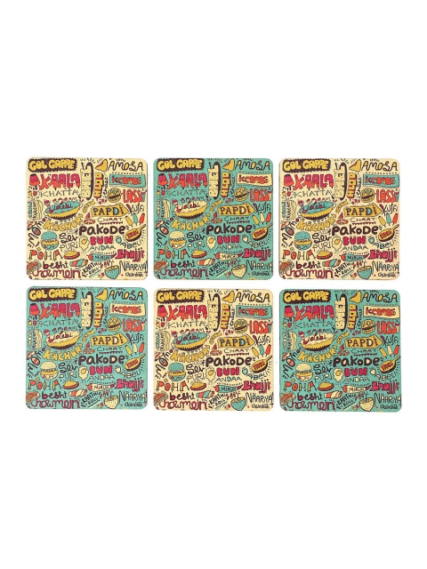 

Chumbak Set of 6 Printed Coasters, Multi