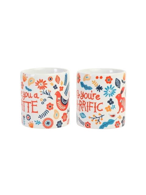 

Chumbak Set of 2 Ceramic Mugs Set, White