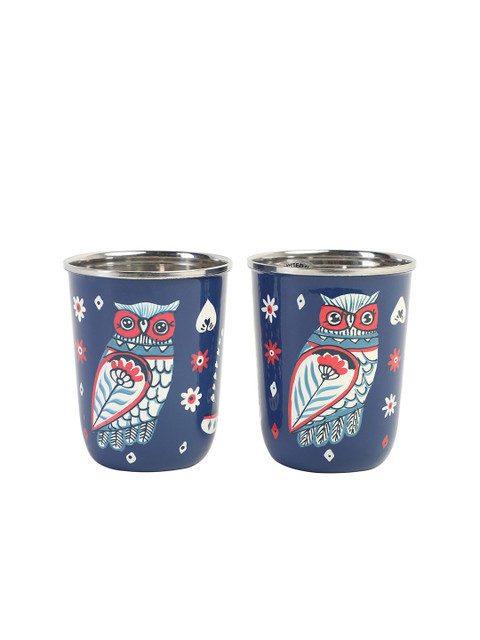 

Chumbak Multicoloured 2-Pcs Printed Stainless Steel Glass Set, Multi