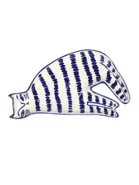 

Chumbak Blue & White Cat Shaped Serving Platter