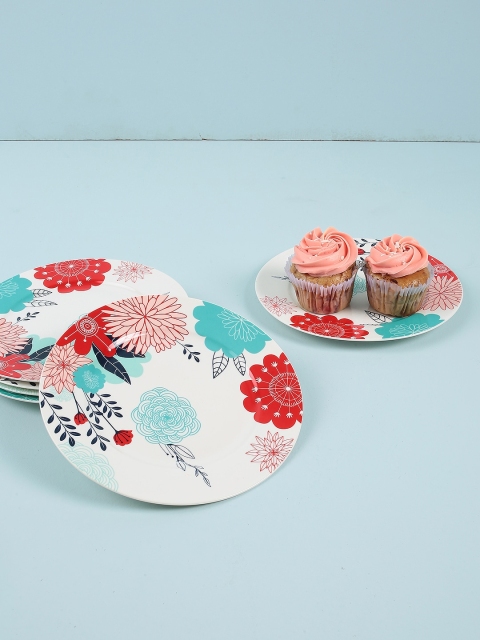 

Chumbak White & Blue 6-Pieces Blissful Woodlands Printed Bone China Plates Set