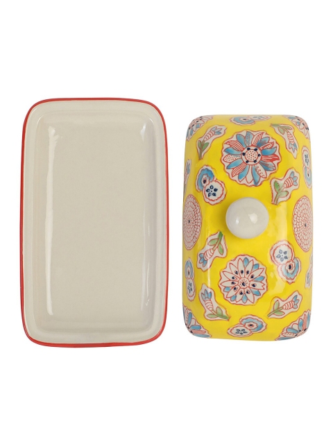 

Chumbak Yellow Printed Sunshine Flowers Butter Dish
