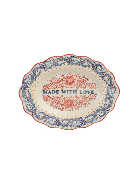 

Chumbak Blue & Red Made With Love Print Serving Platter