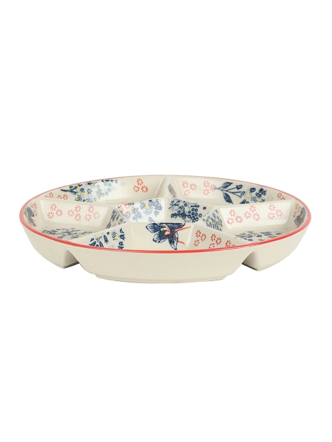 

Chumbak Beige & Blue Printed Ceramic Dip Platter