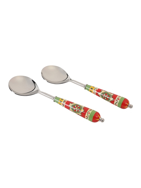 

Chumbak Red & Green 2-Pieces Hand-Painted Stainless Steel Spoon Set