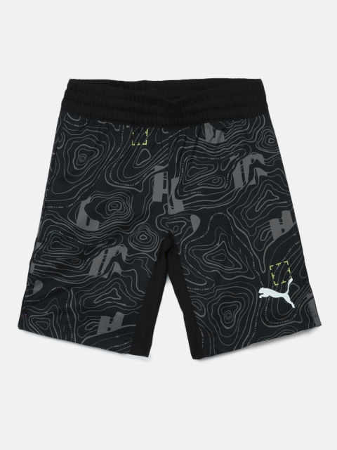 

Puma Boys Black Printed Regular Fit Regular Shorts