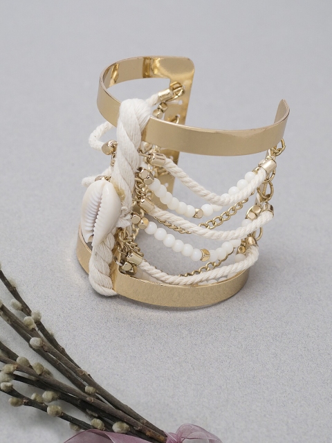 

Golden Peacock Gold-Plated Metal Handcrafted Cuff Bracelet