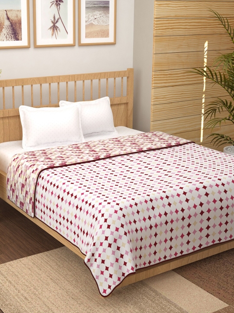 

Story@home Pink Maroon Checked Mild Winter 150 GSM Double Bed Dohar